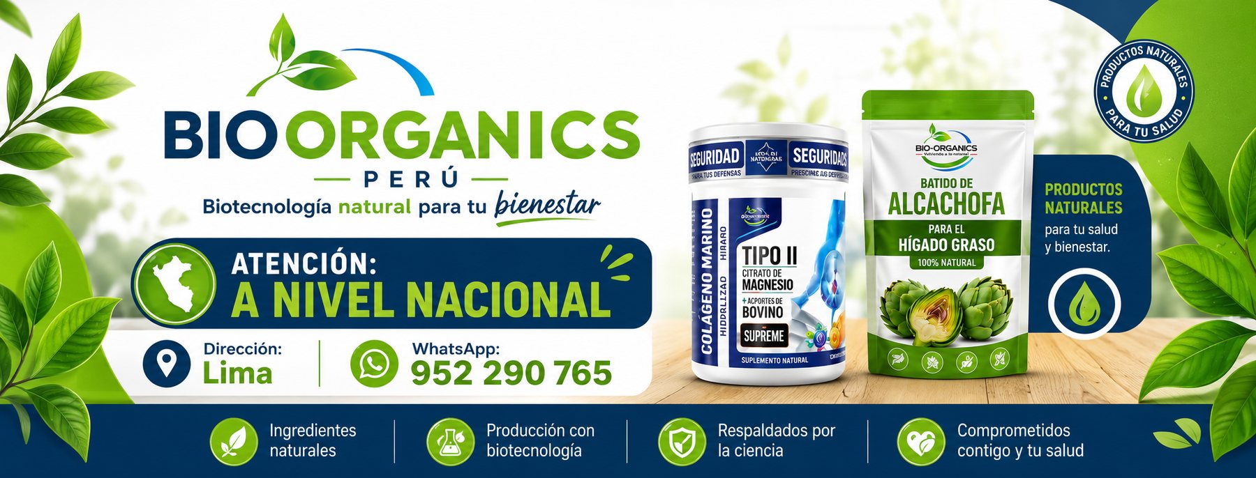Portada Biorganics Perú, atención a nivel nacional